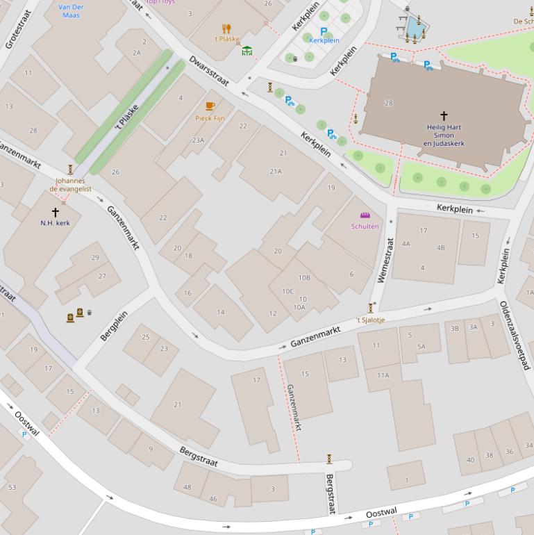 Kaart van de Ganzenmarkt.