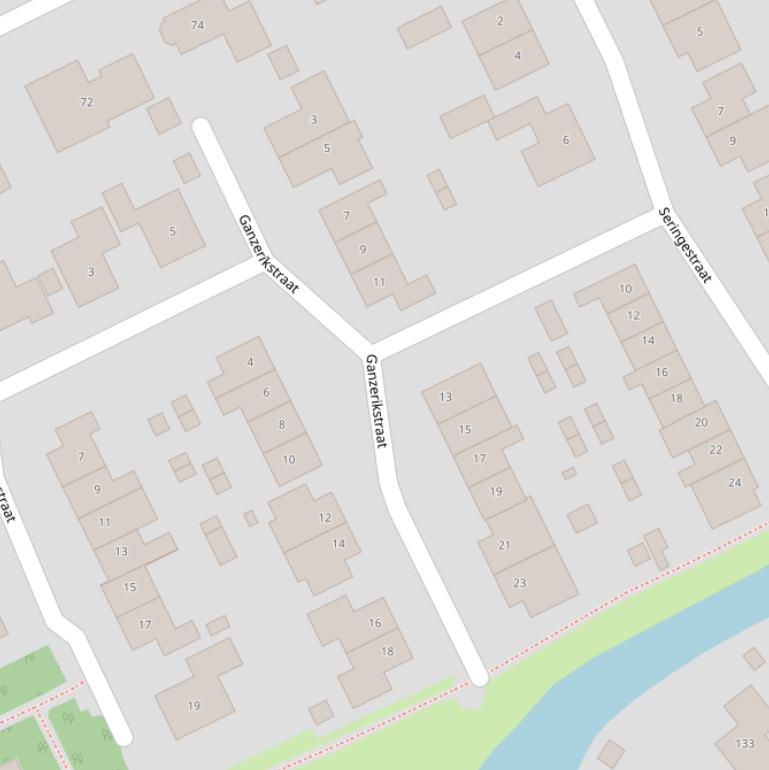 Kaart van de Ganzerikstraat.