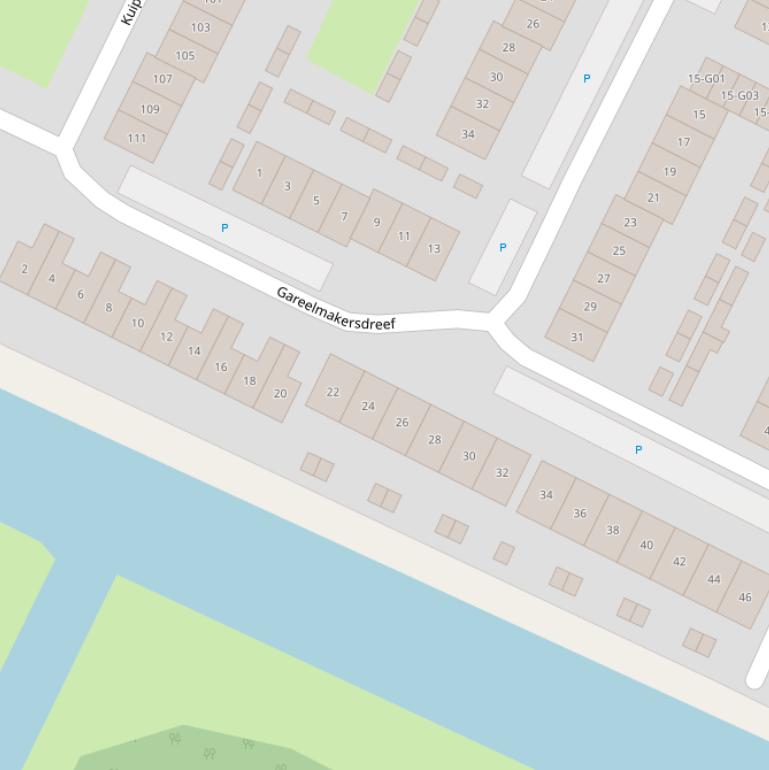 Kaart van de Gareelmakersdreef.