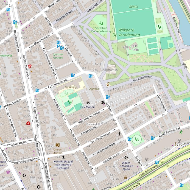 Kaart van de Gaslaan.