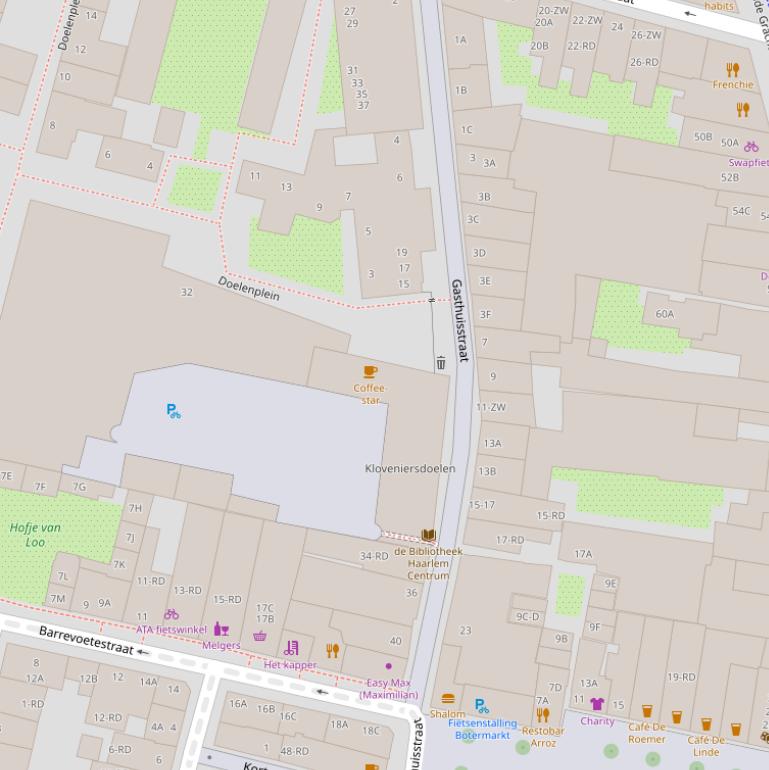 Kaart van de Gasthuisstraat.