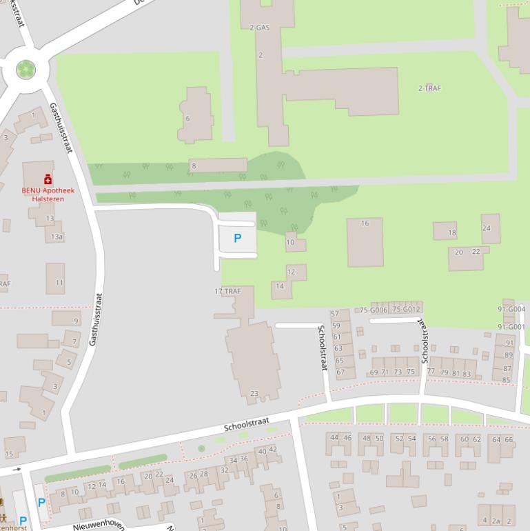 Kaart van de Gasthuisstraat.