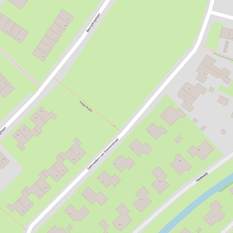 Kaart van de Gebroeders van Doorenstraat.