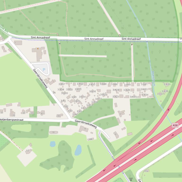 Kaart van de Geersbroekseweg.