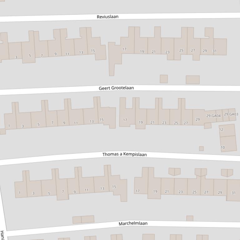 Kaart van de Geert Grootelaan.