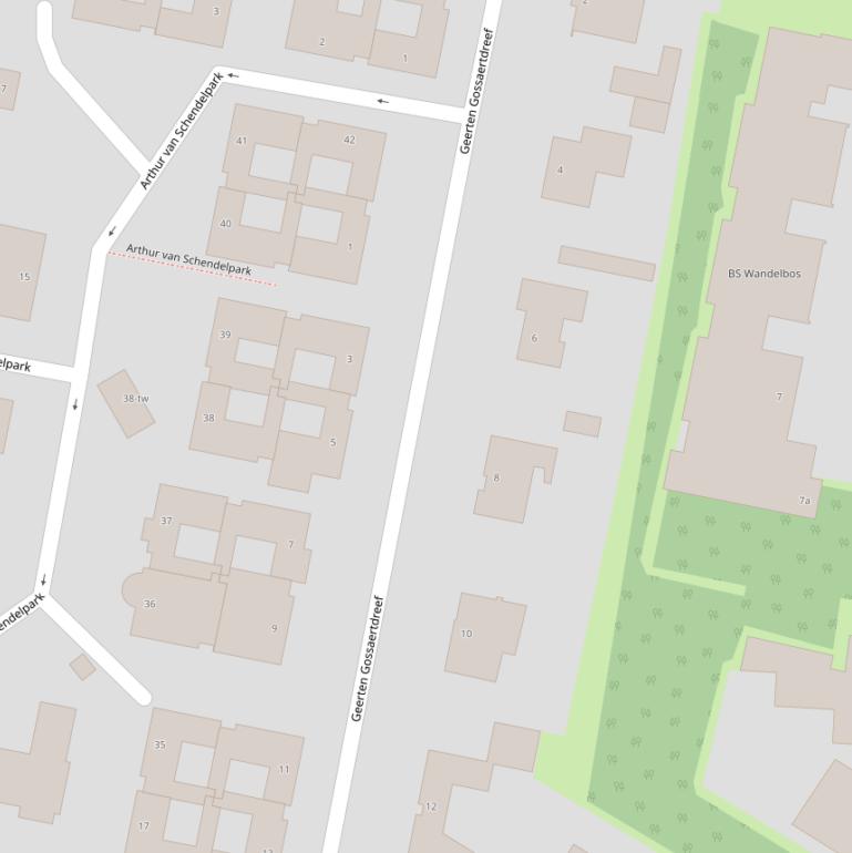 Kaart van  Geerten Gossaertdreef.