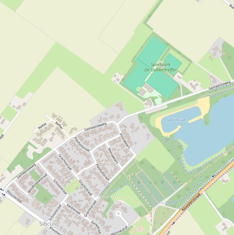 Kaart van de Gemeenteweg.