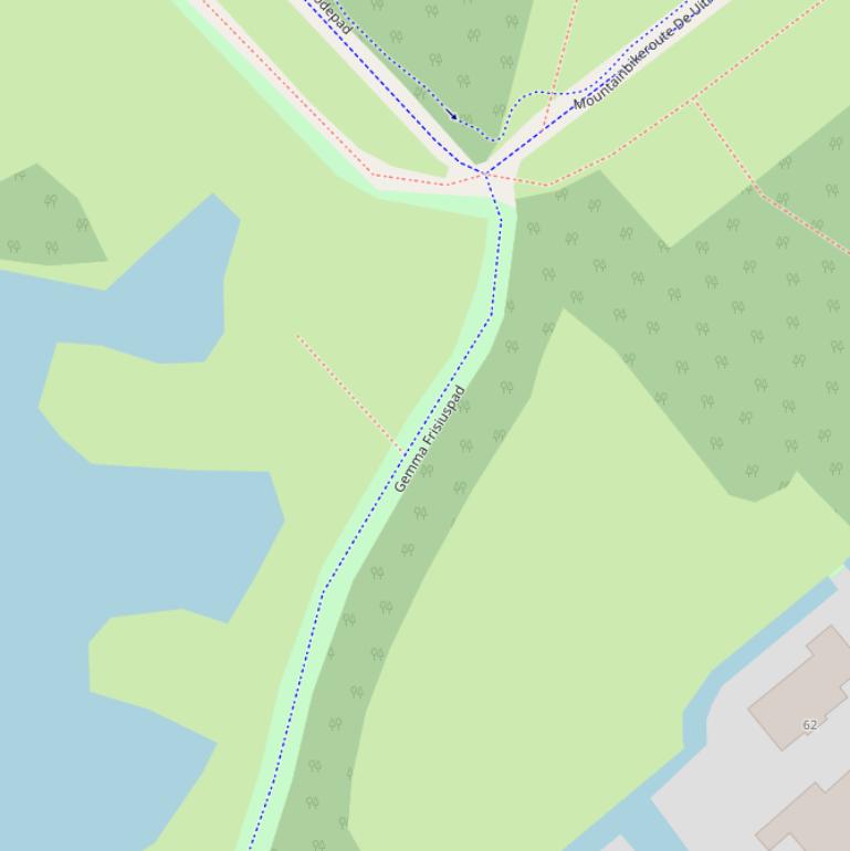 Kaart van het Gemma Frisiuspad.