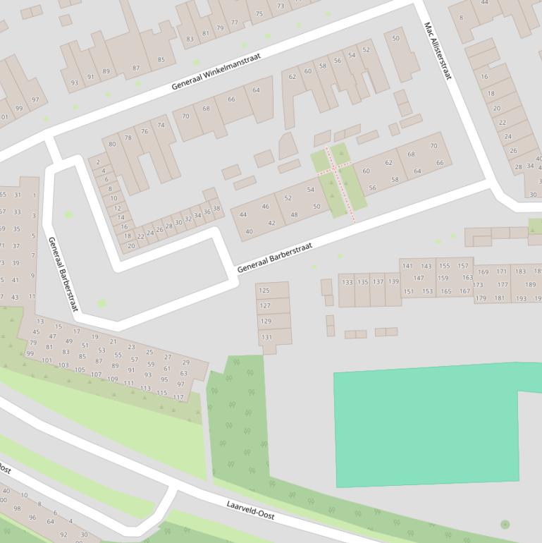 Kaart van de Generaal Barberstraat.