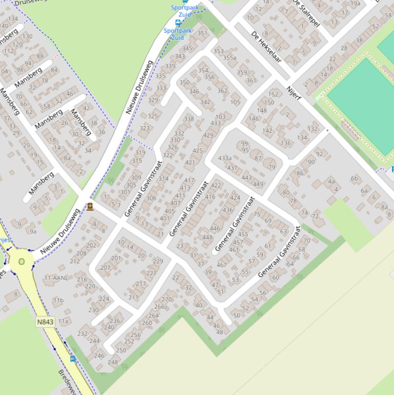 Kaart van de Generaal Gavinstraat.