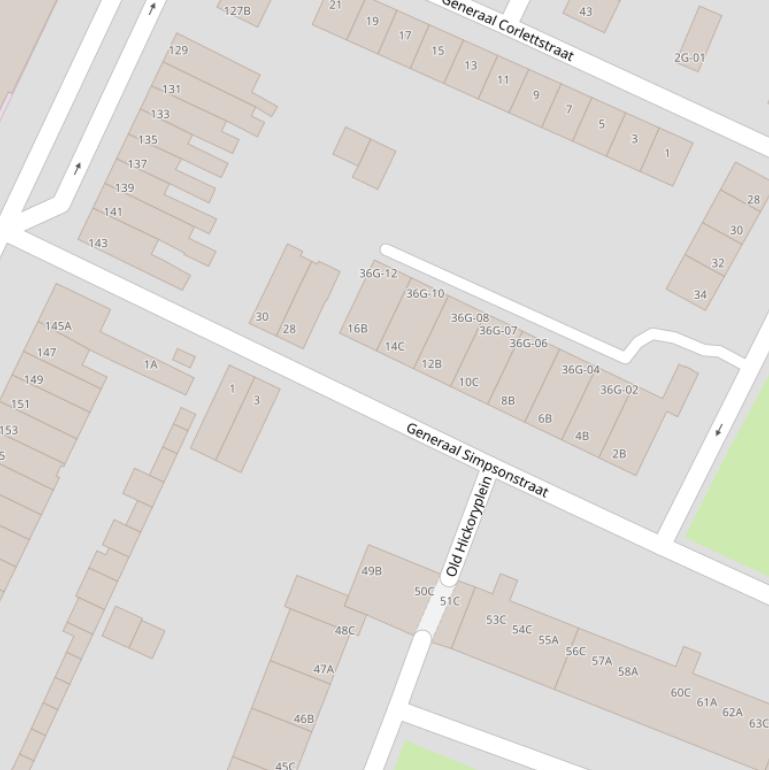 Kaart van de Generaal Simpsonstraat.