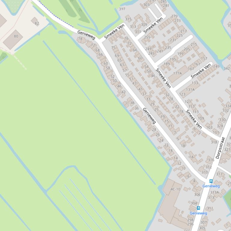 Kaart van de Genieweg.