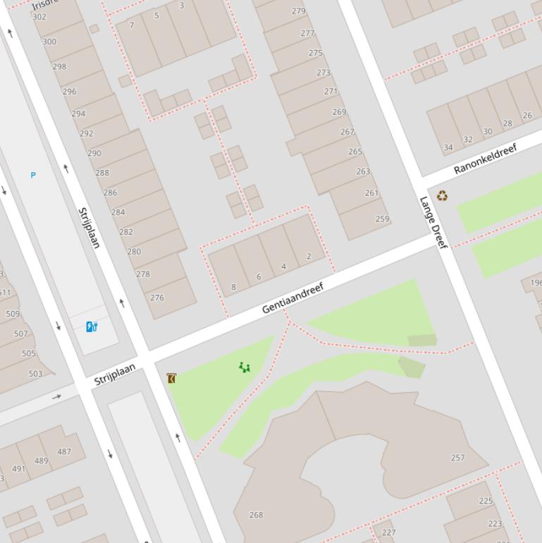 Kaart van de Gentiaandreef.