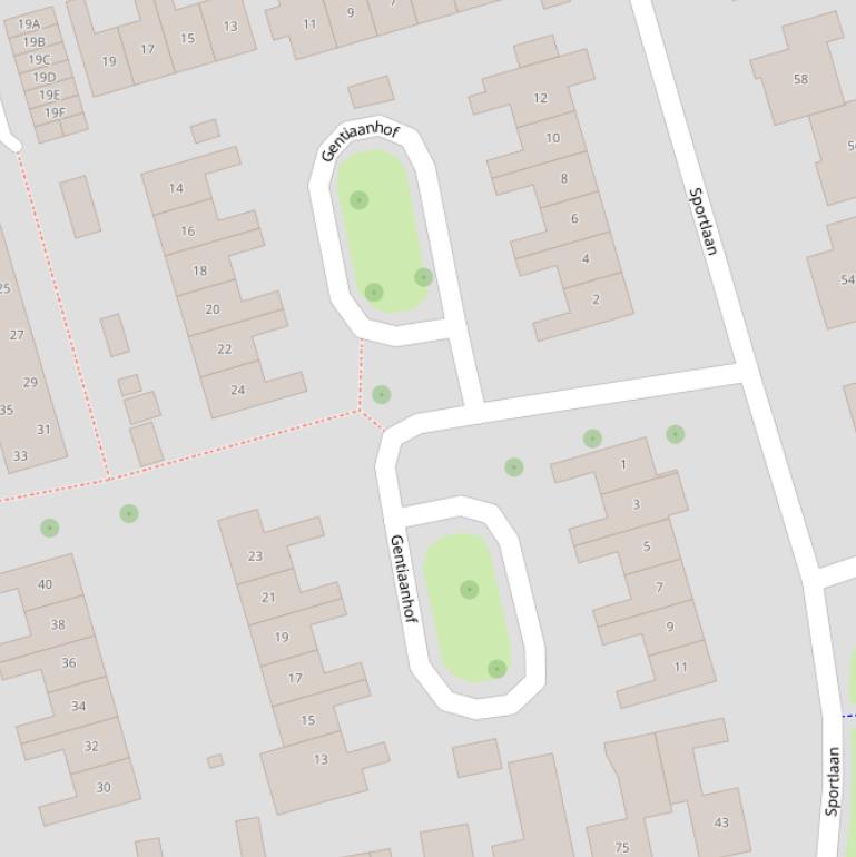 Kaart van de Gentiaanhof.