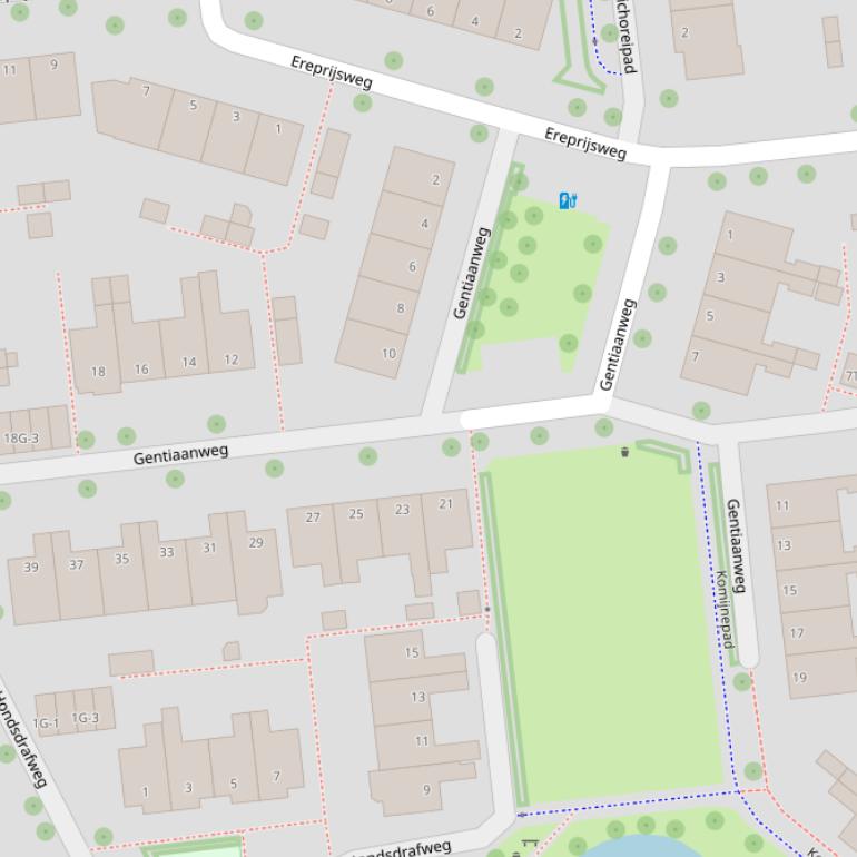 Kaart van de Gentiaanweg.