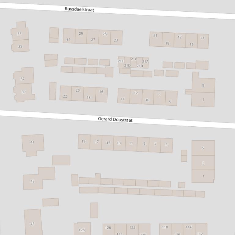 Kaart van de Gerard Doustraat.