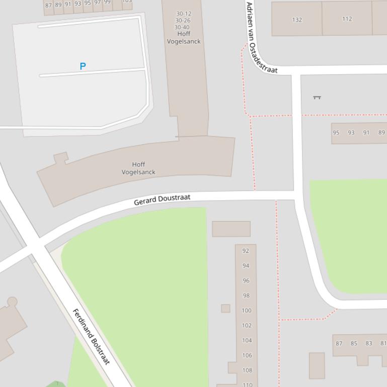 Kaart van de Gerard Doustraat.