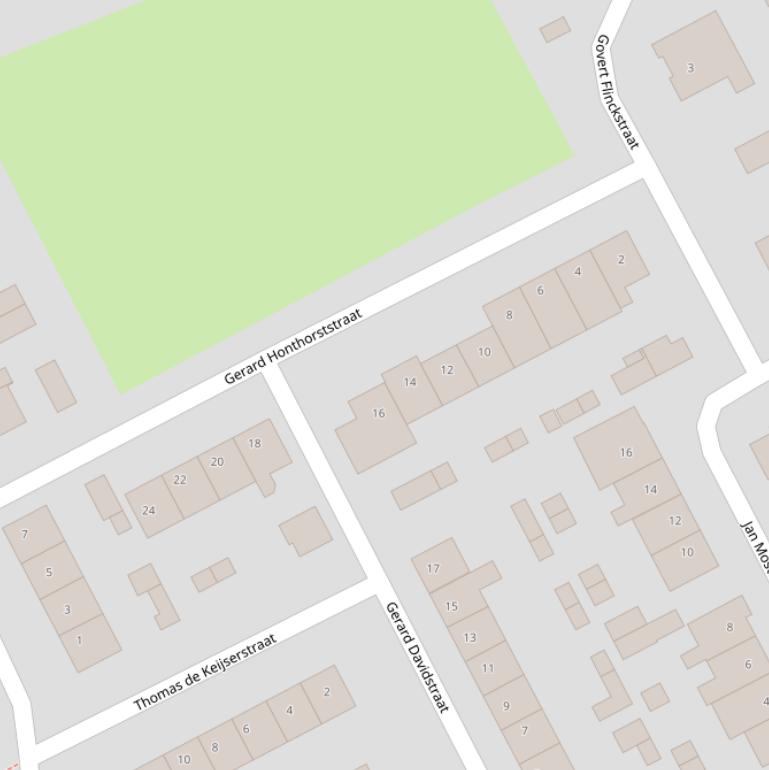 Kaart van de Gerard Honthorststraat.