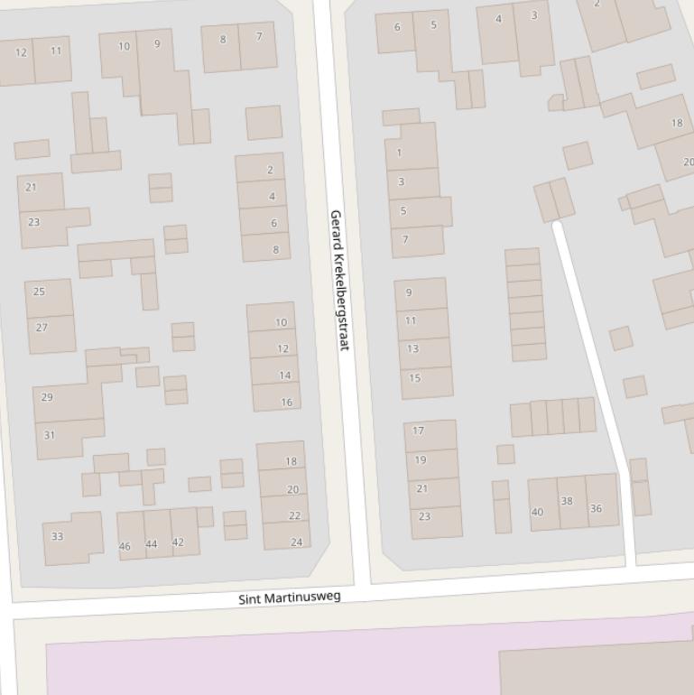 Kaart van de Gerard Krekelbergstraat.