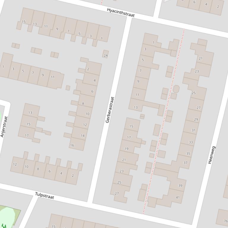 Kaart van de Gerberastraat.