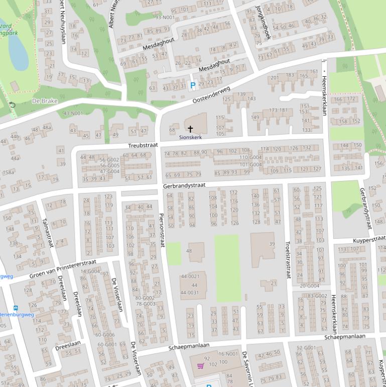 Kaart van de Gerbrandystraat.