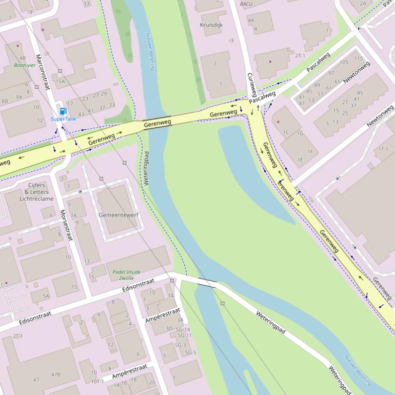 Kaart van de Gerenweg.