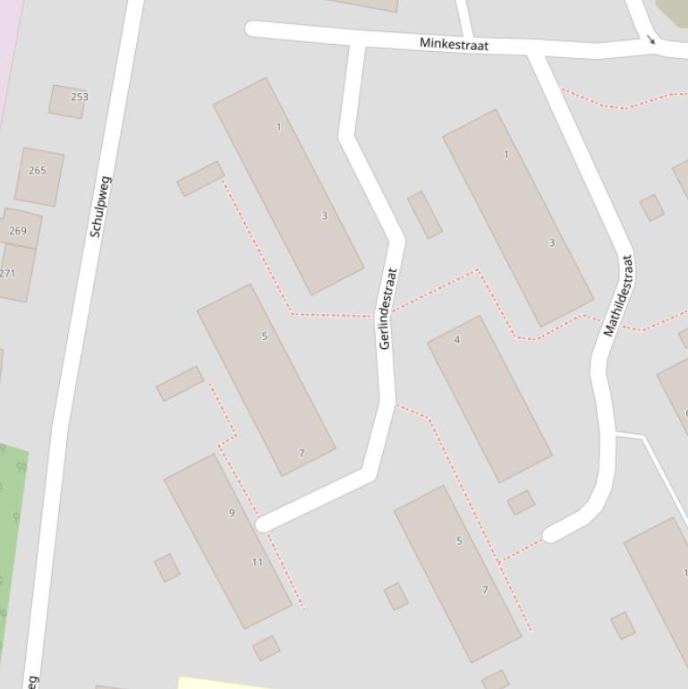 Kaart van de Gerlindestraat.