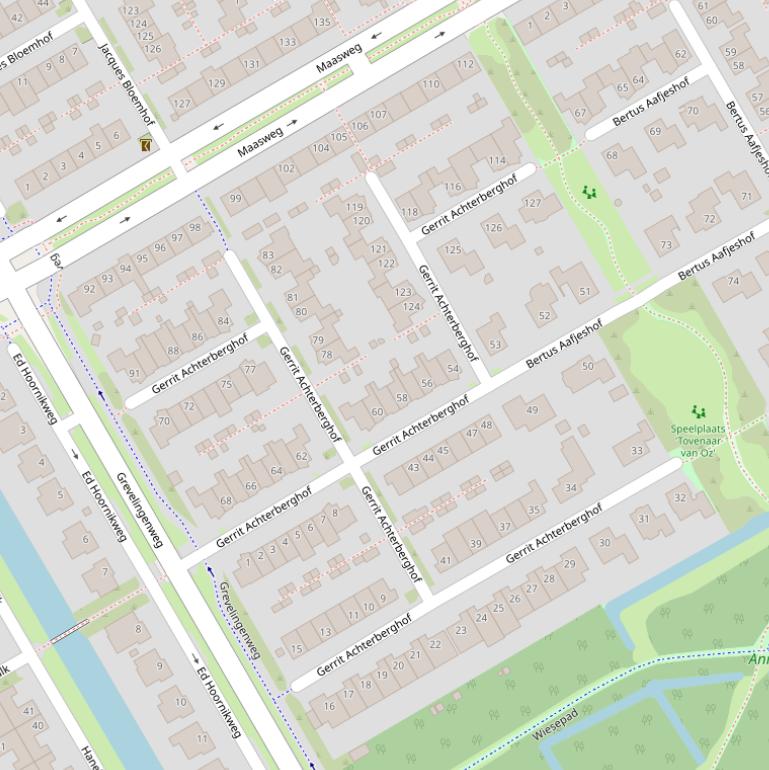 Kaart van de Gerrit Achterberghof.