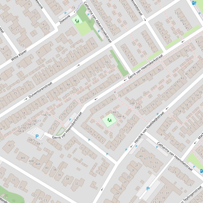 Kaart van de Gerrit van Heemskerkstraat.