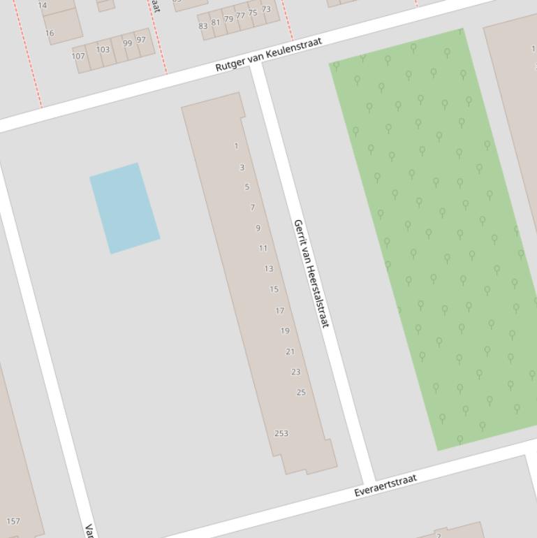 Kaart van de Gerrit van Heerstalstraat.