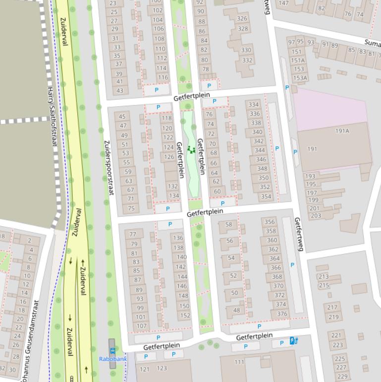 Kaart van het Getfertplein.