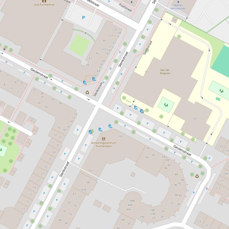 Kaart van de Geulenstraat.