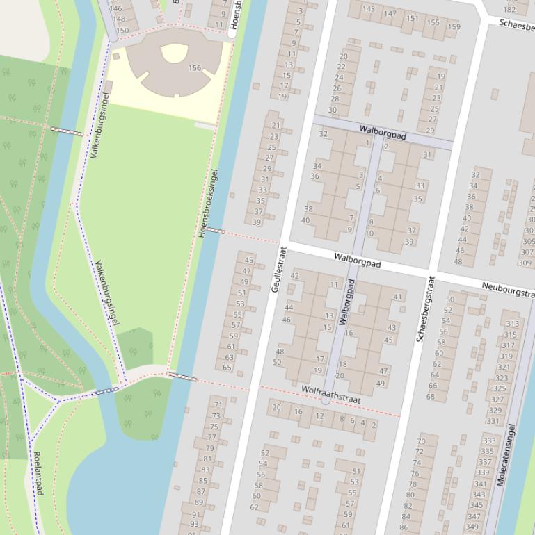 Kaart van de Geullestraat.