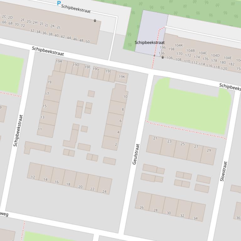 Kaart van de Geulstraat.