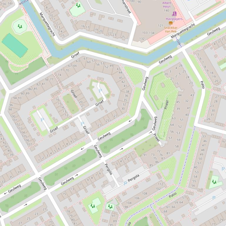 Kaart van de Geulweg.