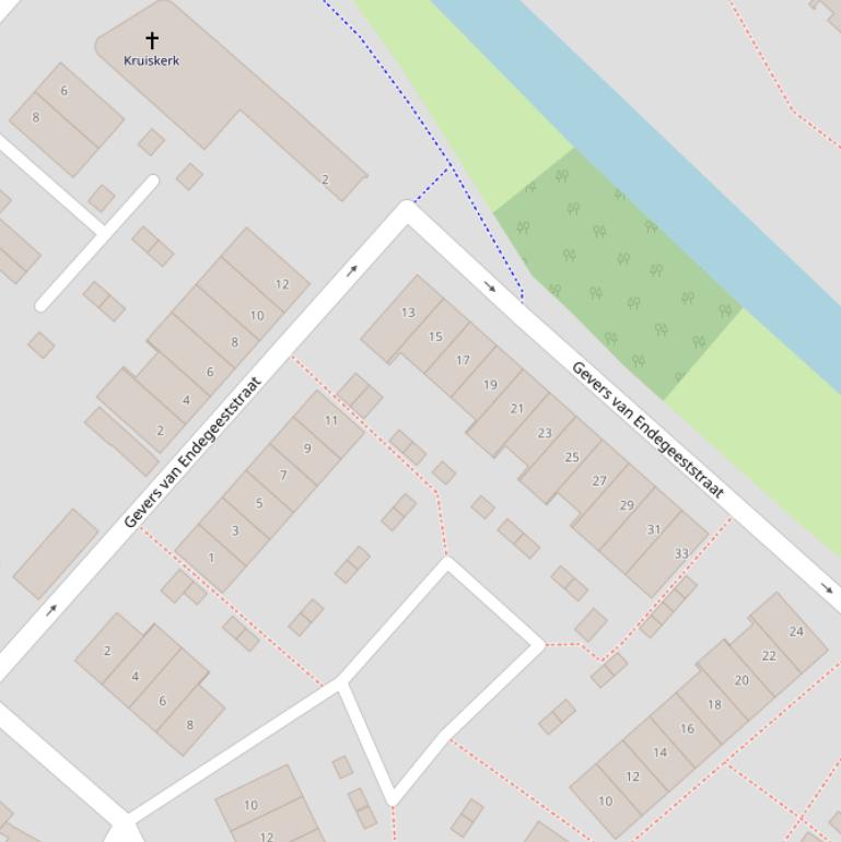 Kaart van de Gevers van Endegeeststraat.