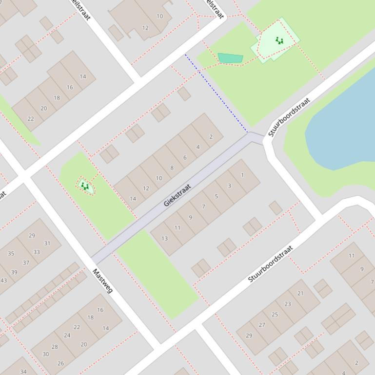 Kaart van de Giekstraat.