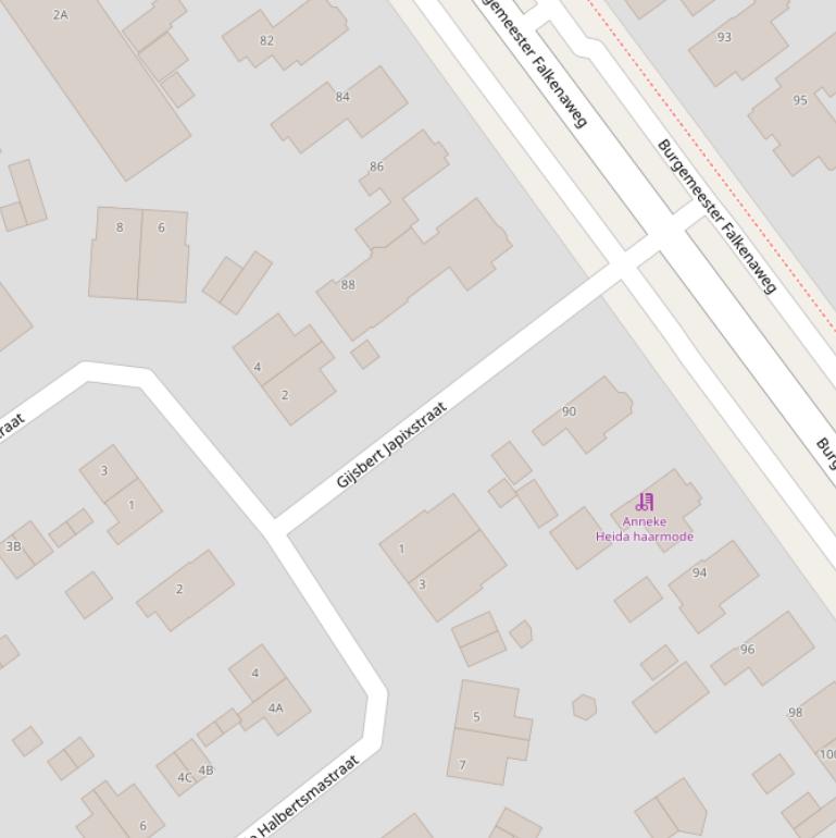 Kaart van de Gijsbert Japixstraat.