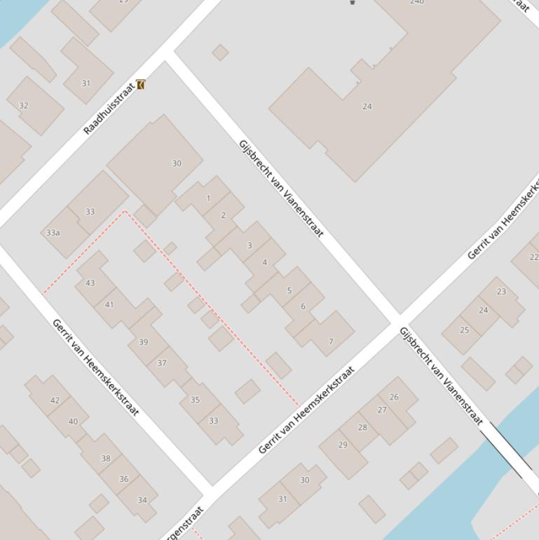 Kaart van de Gijsbrecht van Vianenstraat.