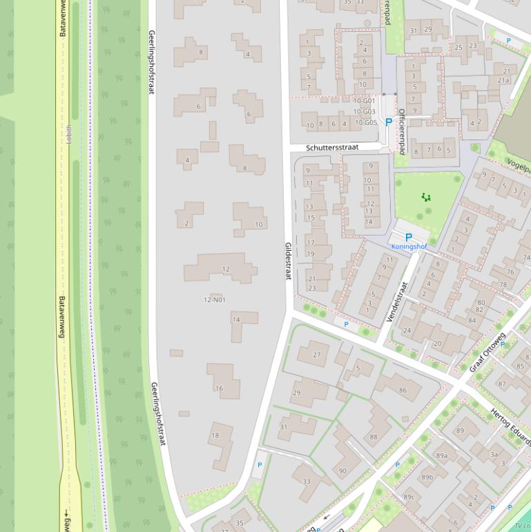 Kaart van de Gildestraat.