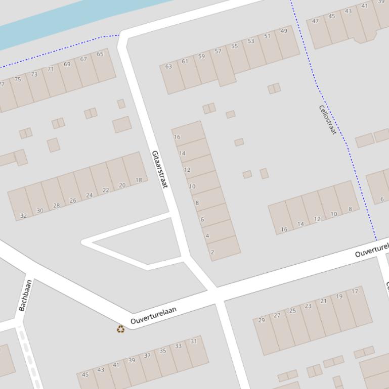 Kaart van de Gitaarstraat.