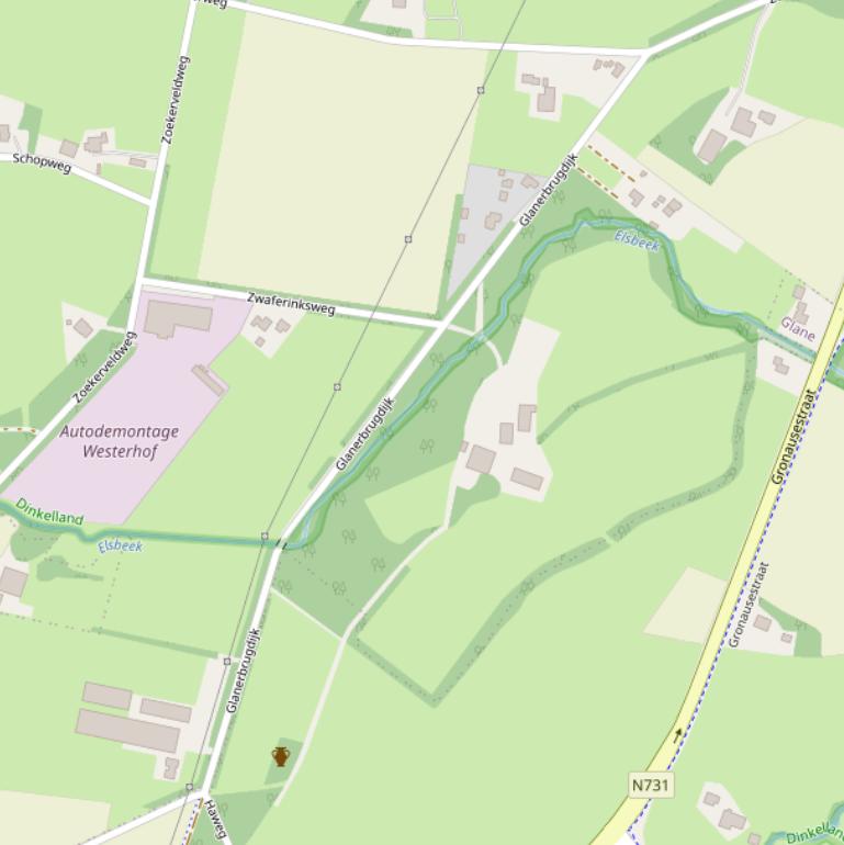 Kaart van de Glanerbrugdijk.