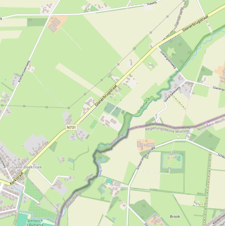 Kaart van de Glanerbrugstraat.