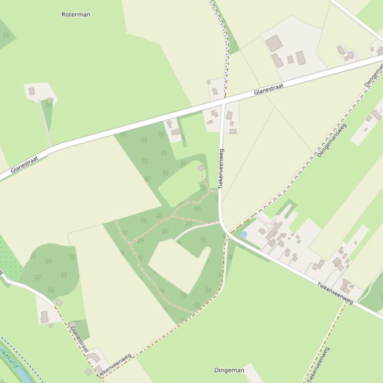 Kaart van de Glanestraat.