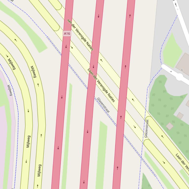 Kaart van de Glazenstraat.