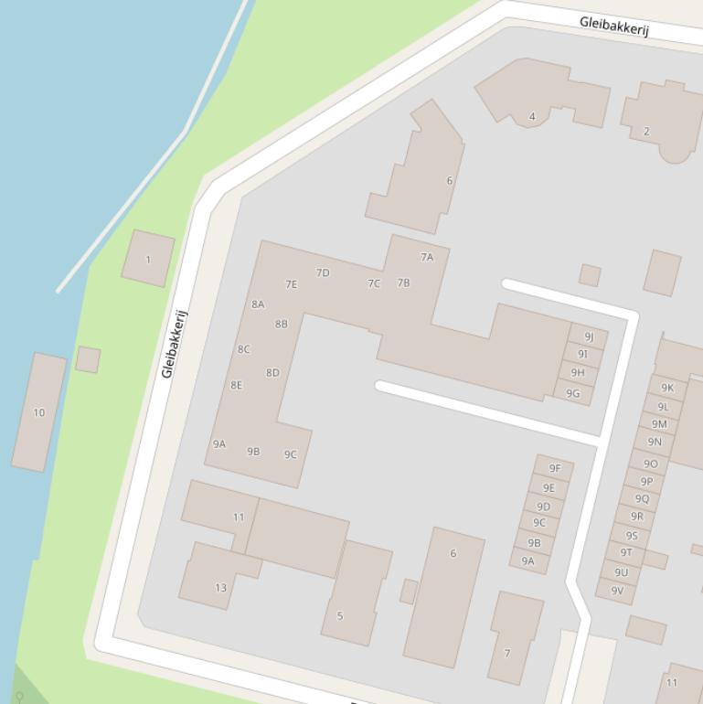 Kaart van  Gleibakkerij.