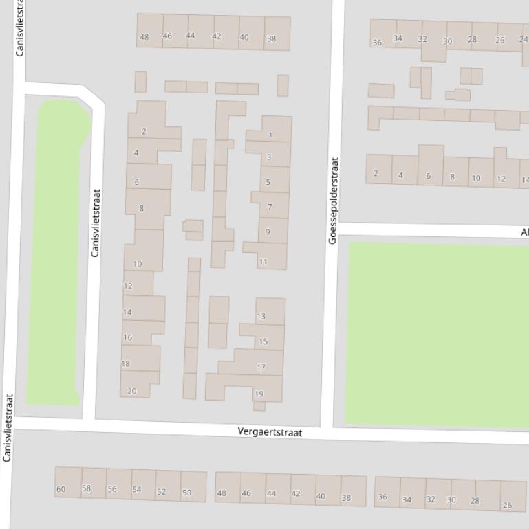 Kaart van de Goessepolderstraat.