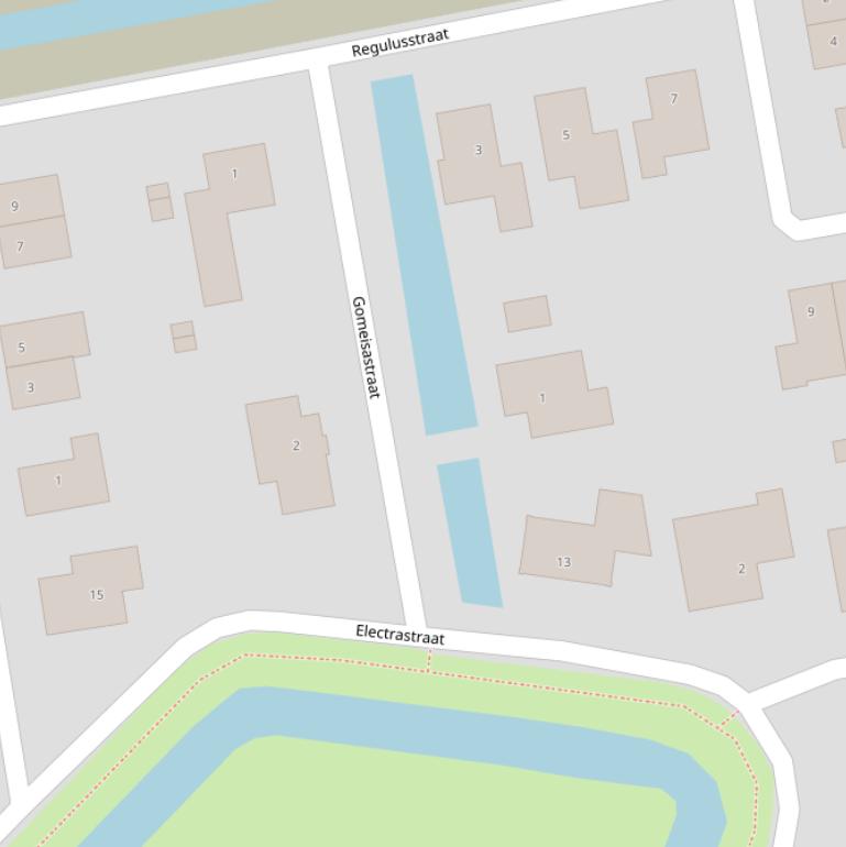 Kaart van de Gomeisastraat.