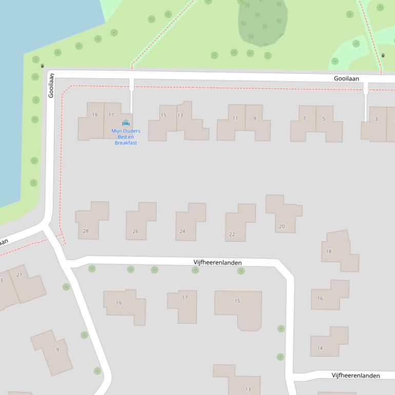 Kaart van de Gooilaan.