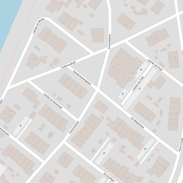 Kaart van de Gooischedreef.